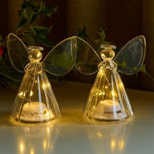 Sirius - Iris Engel 2 stk, H10cm, 5LED, Klar