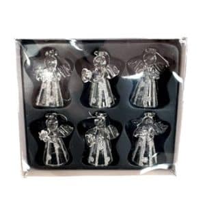 Engle i glas med snor 6-pak