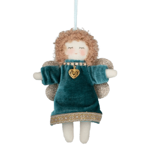 Tekstil Turquoise Engel 14x12 cm.